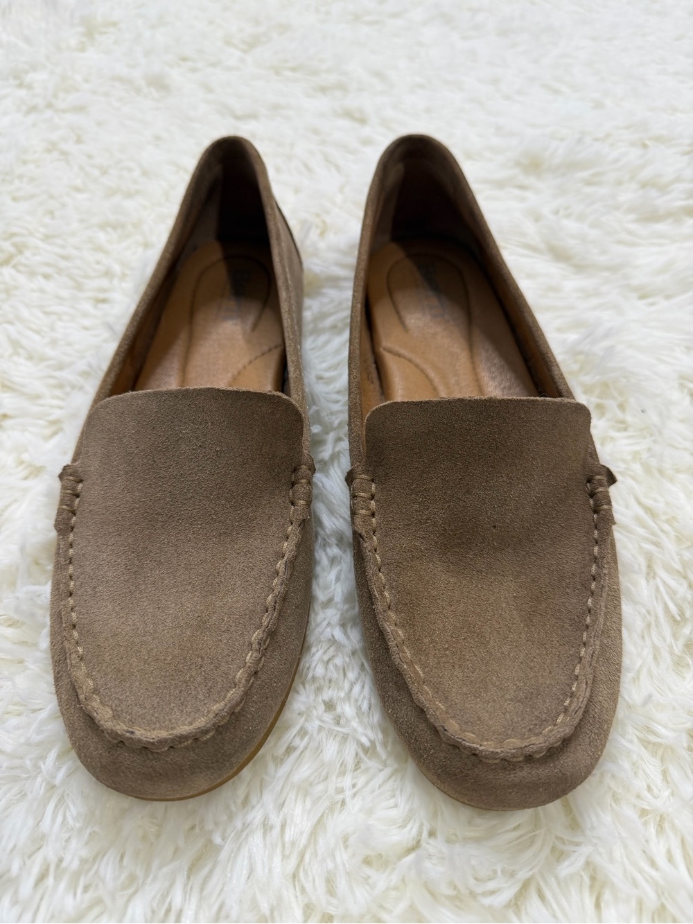 Born Suede Moccasin Loafers – Taupe Slip‑On Comfort Shoes size 8.5 M - Picture 2 of 5